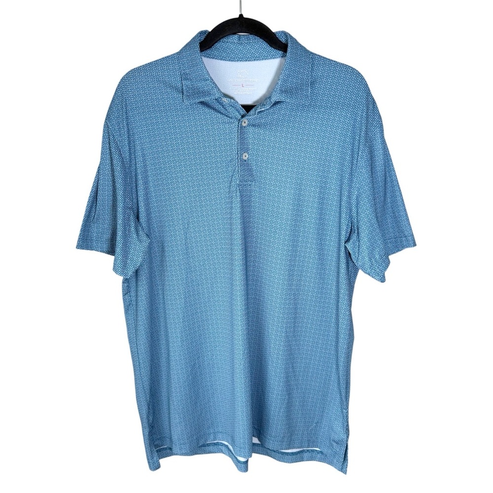 Southern Tide Golf Polo Shirt Size Large Performance Moisture Wicking AOP Sports
